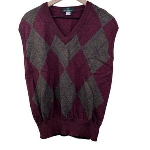 Men's Argyle wool vest by Jack Henry in size XL Casual Winter Layering Top